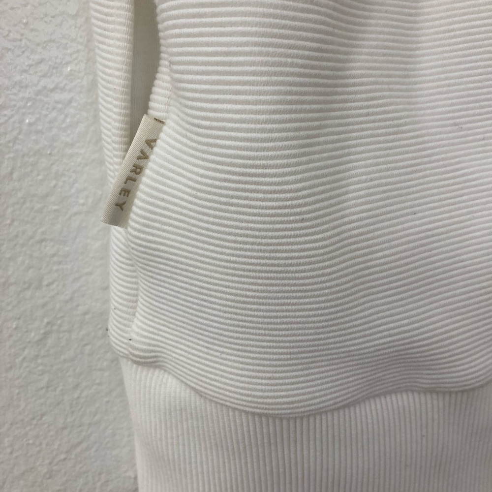Varley Cream Ribbed Zip-Up Vest Small - Picture 6 of 6